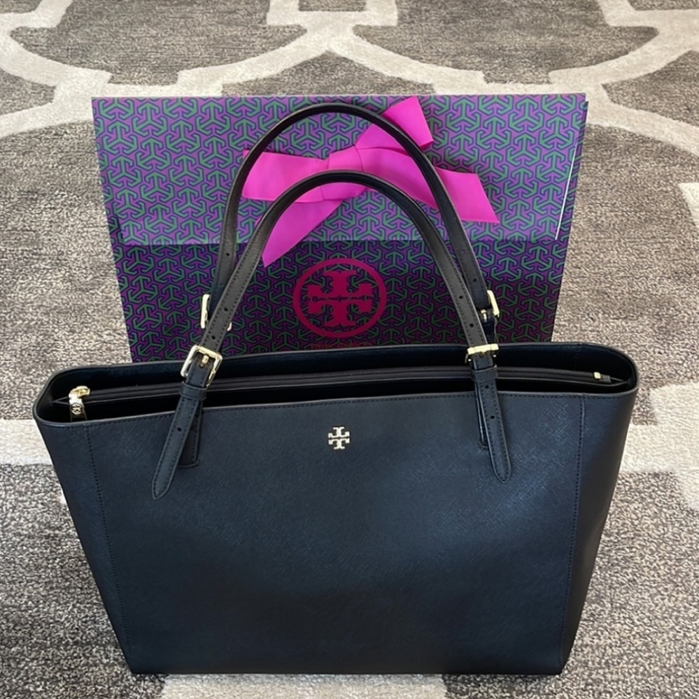 Tory Burch York Buckle Tote Black Large